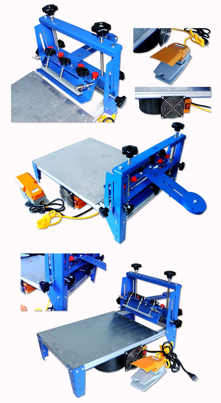 TECHTONGDA 16x20 Inch Vacuum Screen Printing Press with Micro-Registration & Stainless Steel Pallet - Professional Silk Screen Printing Machine for T-Shirts, Posters, and DIY Crafts