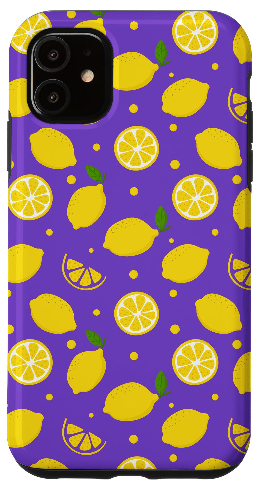 iPhone 11 Case - Purple Lemon Fruit Pattern Design Protective Cover | Slim Fit, Shockproof & Scratch Resistant | Perfect for Everyday Use, Travel & Outdoor Activities