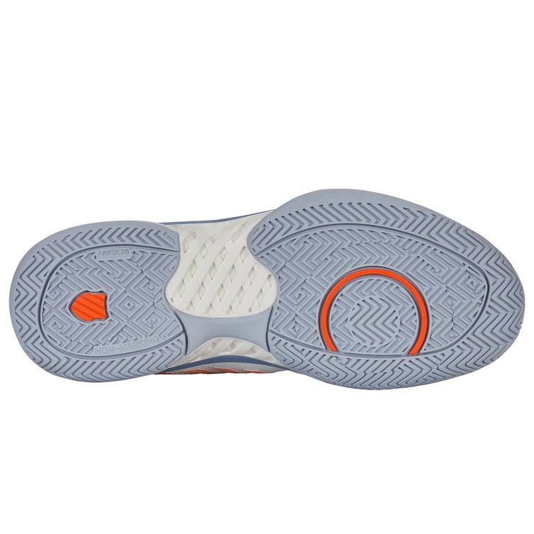K Swiss Hypercourt Express 2 Wide Men's Tennis Shoes - White/Blue/Orange (6806 139) | Durable Court Shoes for Tennis, Pickleball & Casual Wear