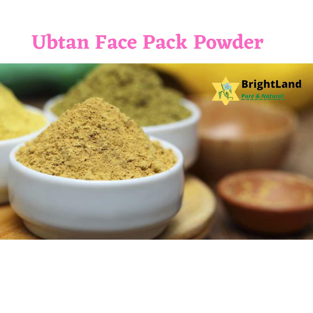 Brightland Naturals Ubtan Powder - 100% Natural Face & Body Scrub for Glowing Skin (100g) | Exfoliating & Brightening Treatment for Daily Skincare Routine