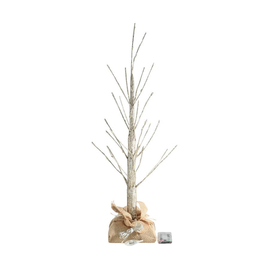 SPICEOFLIFE 60cm Gold LED Christmas Tree Branch with 500g Weight - Perfect for Holiday Home Decor, Party Centerpieces & Festive Gift Displays
