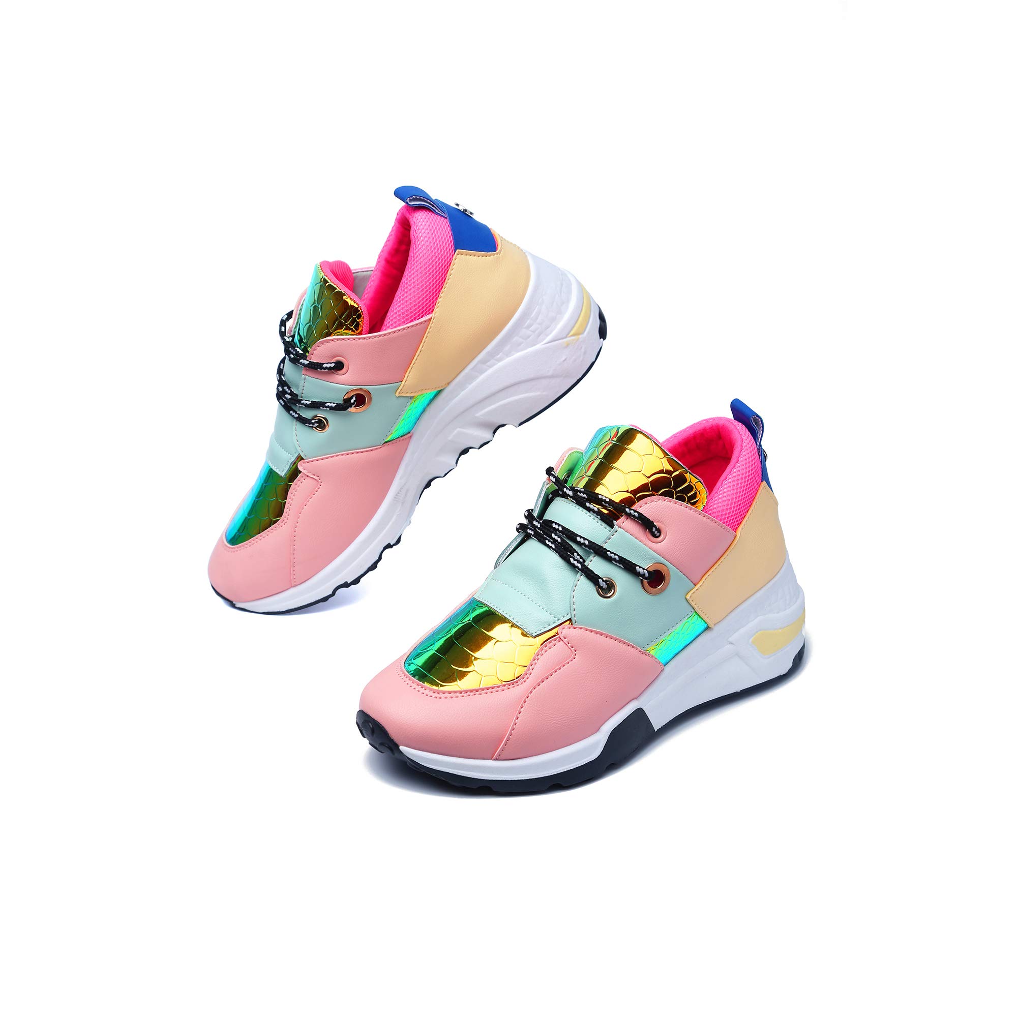 Cape Robbin Women's Bigbang Chunky Block Heel Wedge Sneakers - Stylish Comfortable Fashion Shoes for Casual Wear, Work & Night Out