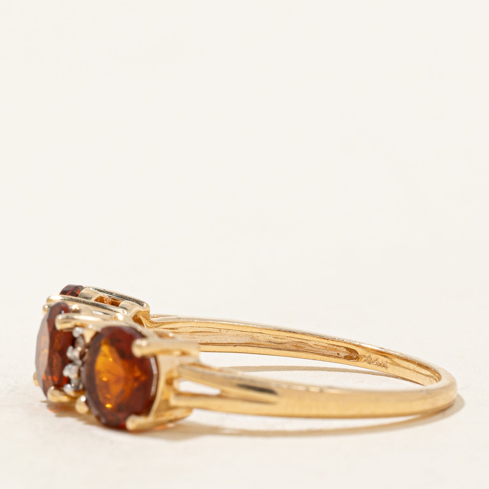 Exquisite Mandarin Citrine & Diamond Ring - 2.40ctw Citrine & 0.01ctw Diamond - Size 9 - Elegant Jewelry for Women - Perfect for Weddings, Anniversaries & Special Occasions