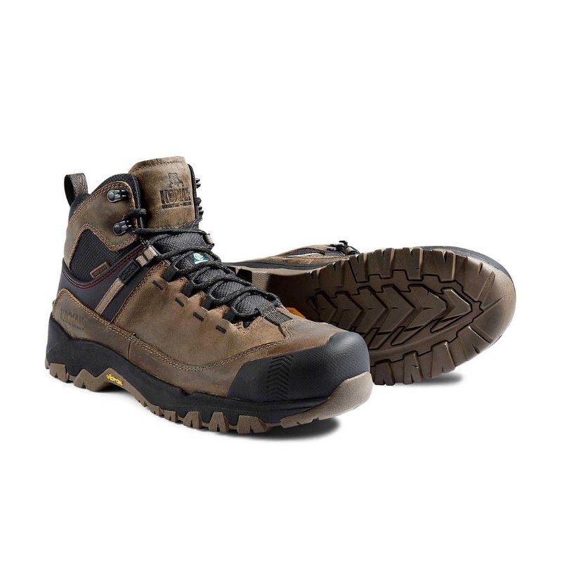 Kodiak Quest Bound Mid Men's 6 Inch Waterproof Composite Toe Work Boots - Brown (KD0A4TELA62) | Durable Safety Shoes for Construction, Hiking & Outdoor Work