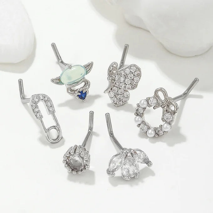 20G Surgical Steel Small Nose Ring & L Bend Nose Stud - Hypoallergenic Body Jewelry for Sensitive Skin | Perfect for Everyday Wear, Parties & Professional Settings (BD317)