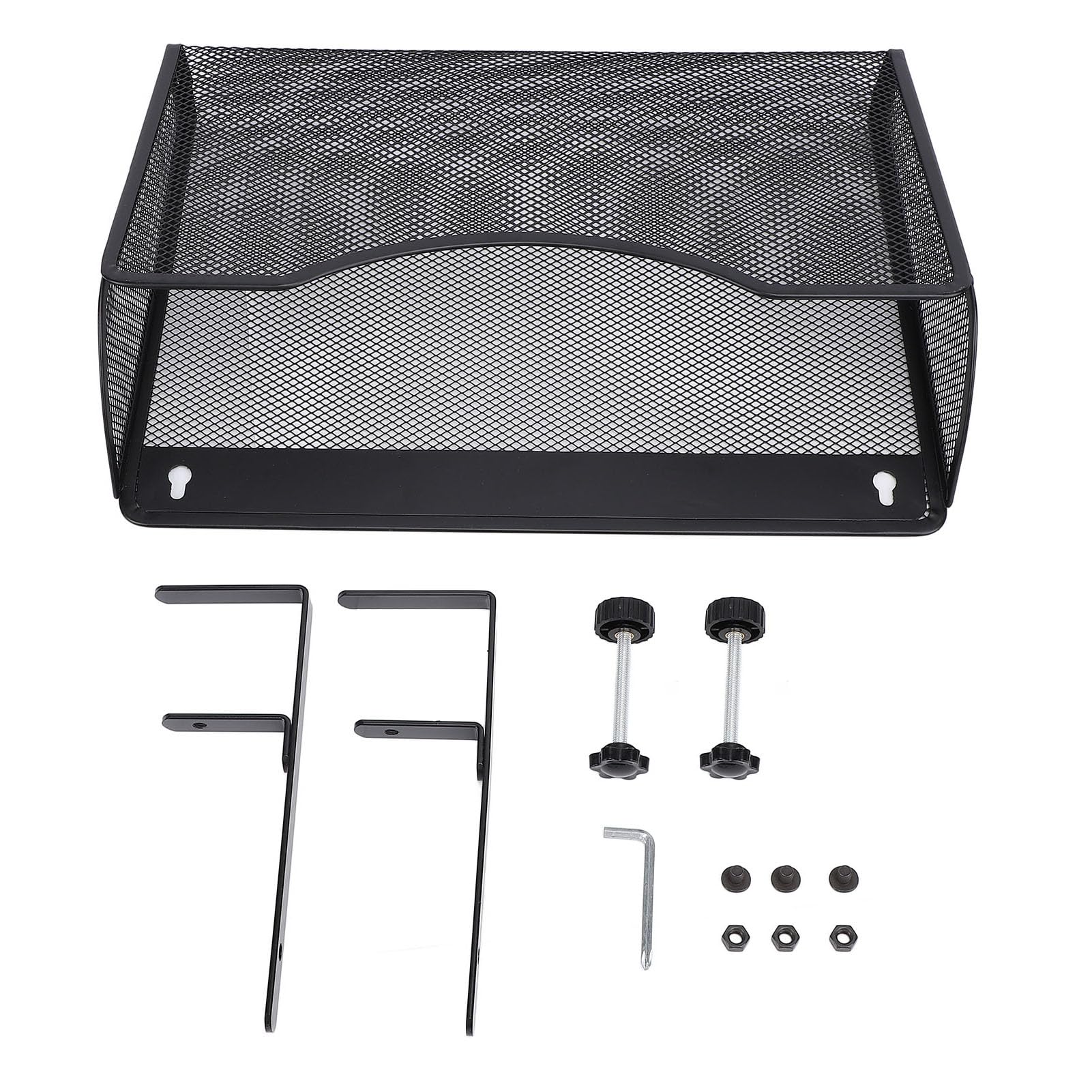 1Pcs Hanging Desk Organizer - Carbon Steel Under Desk Storage Holder with Adjustable Compartments for Office & Home Workspace Organization - Perfect for Storing Files, Stationery, and Office Supplies