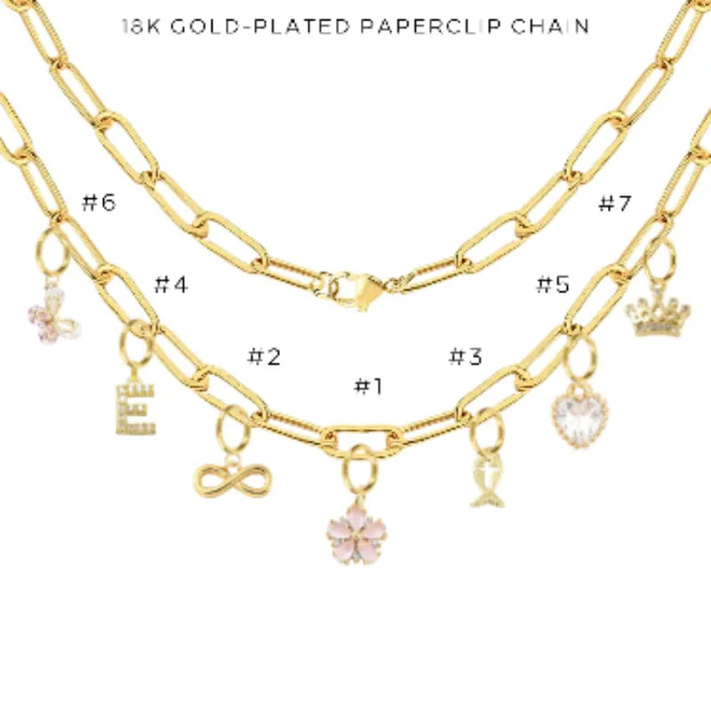 Elegant Charm Necklace with Assorted Charms - Perfect for Gifts, Parties & Everyday Wear | $56.00