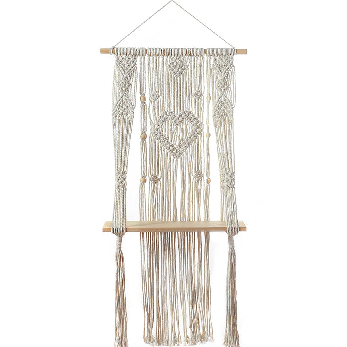 SHENGDASI Macrame Wall Hanging - Small Woven Tapestry Wall Art Decor for Boho Home, Apartment, Nursery & Party | Handmade Cotton String Wall Decor | Perfect for Living Room, Bedroom & Wedding Decorations