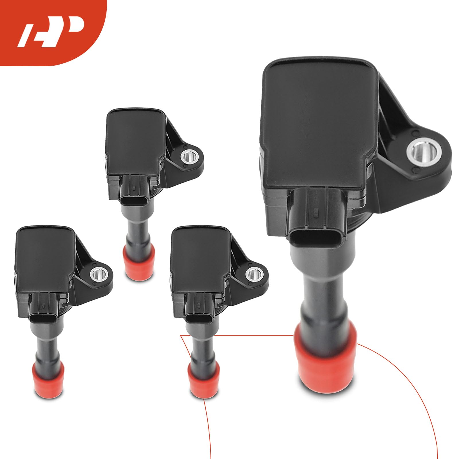 Premium 4-Piece Ignition Coil Pack Set - Compatible with 2003-2011 Honda Civic Hybrid 1.3L L4 Engine | Reliable Performance for Smoother Acceleration & Fuel Efficiency | Perfect for Daily Commuting & City Driving