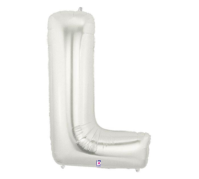 Large Silver Foil Letter L Balloon for Birthday Parties, Baby Showers & Graduation Decorations