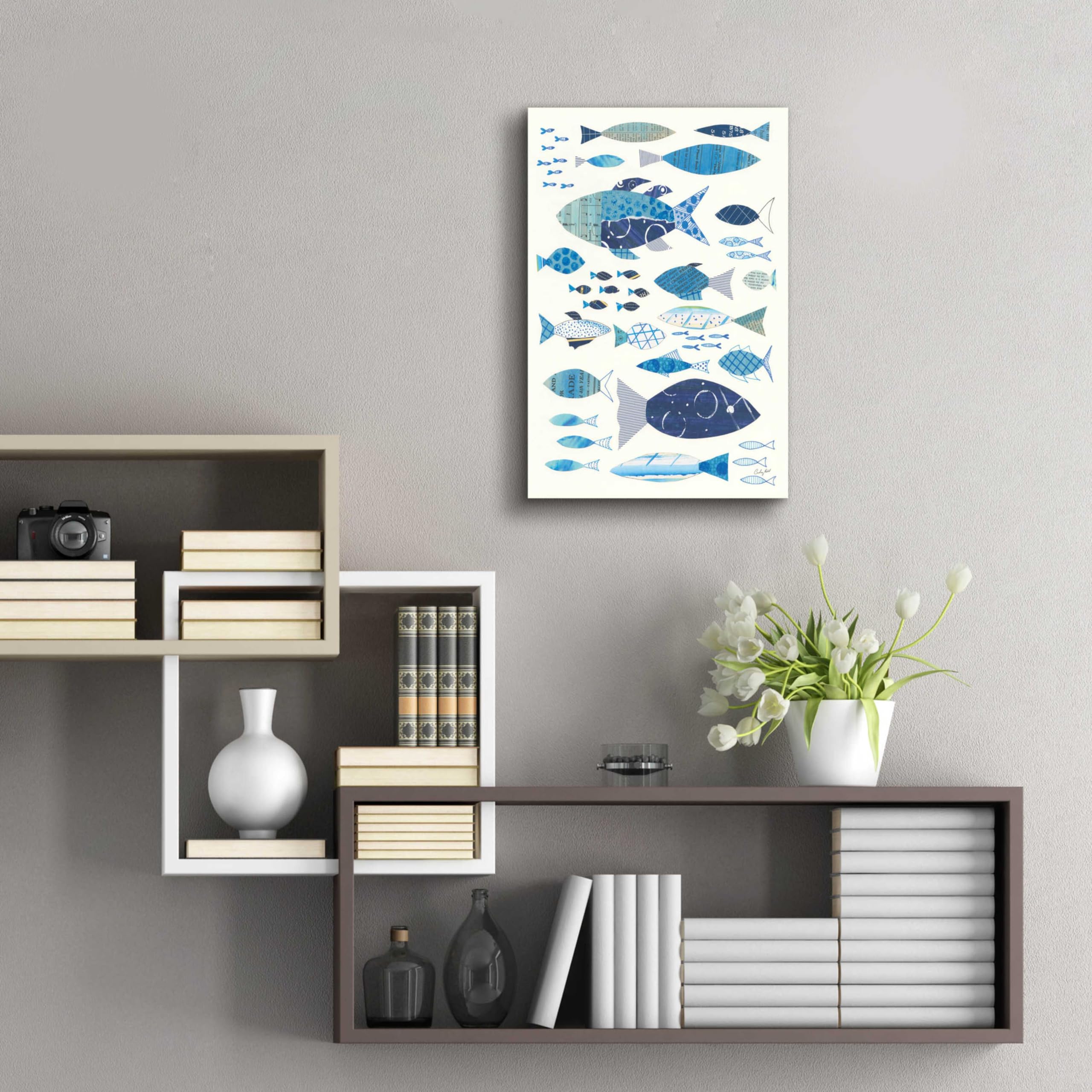Go With the Flow II by Courtney Prahl - 16x24 Inch Acrylic Glass Wall Art Painting - Modern Abstract Canvas Print for Living Room, Bedroom & Office Decor