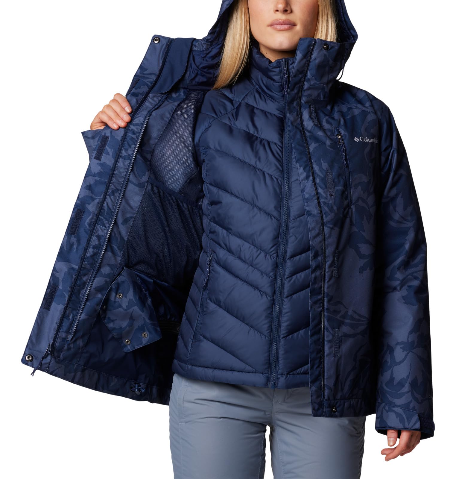 Columbia Women's Whirlibird V Printed Waterproof Interchangeable Jacket - Lightweight Winter Coat for Hiking, Skiing & Outdoor Activities