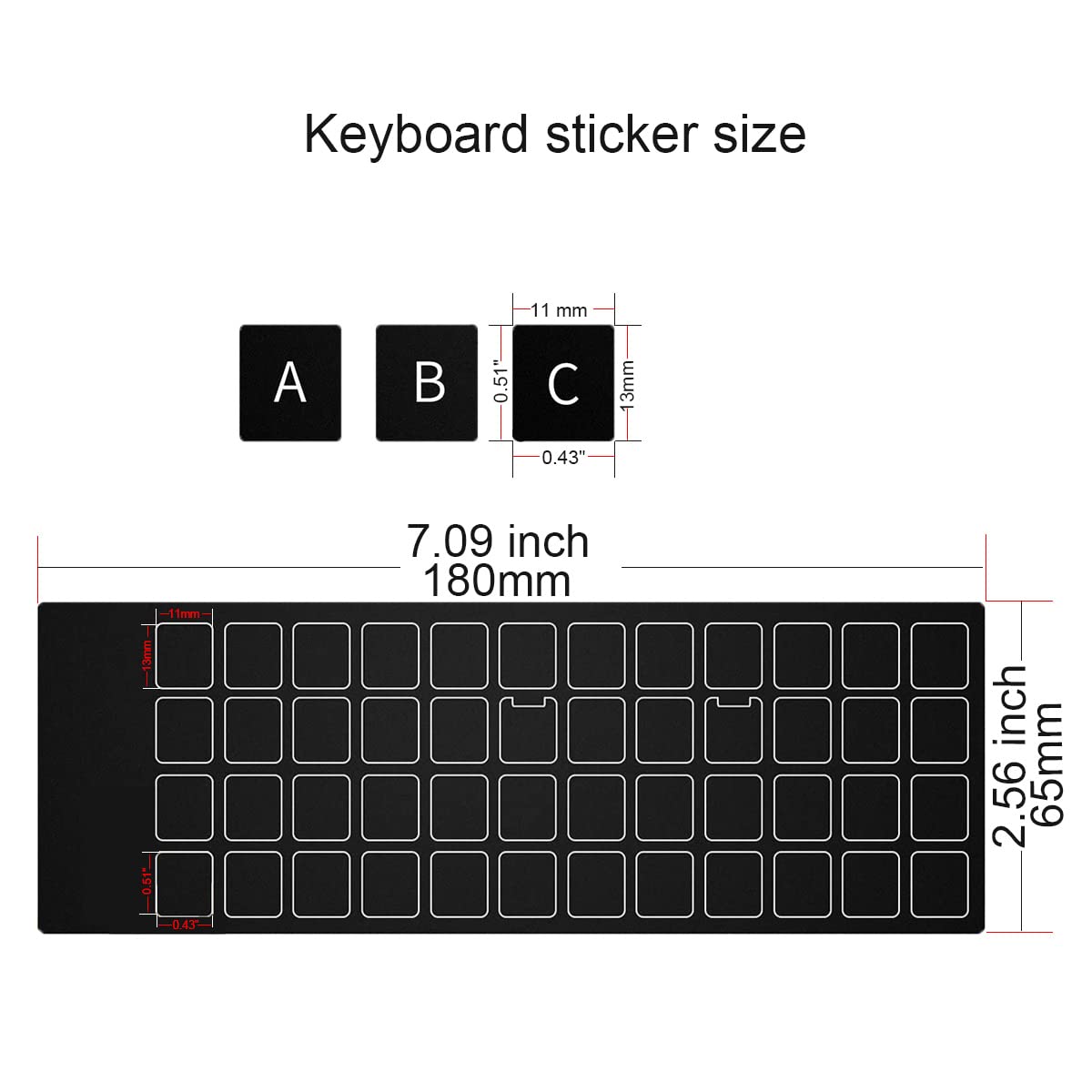 2-Pack Universal Matte Korean Keyboard Alphabet Stickers - Black Background with Blue Letters for PC, Laptop, Desktop | Perfect for Language Learning, Office Work & Travel