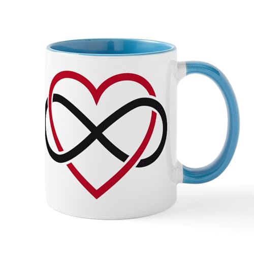 White/Blue Inside - Infinity Heart, Never Ending Love Mug