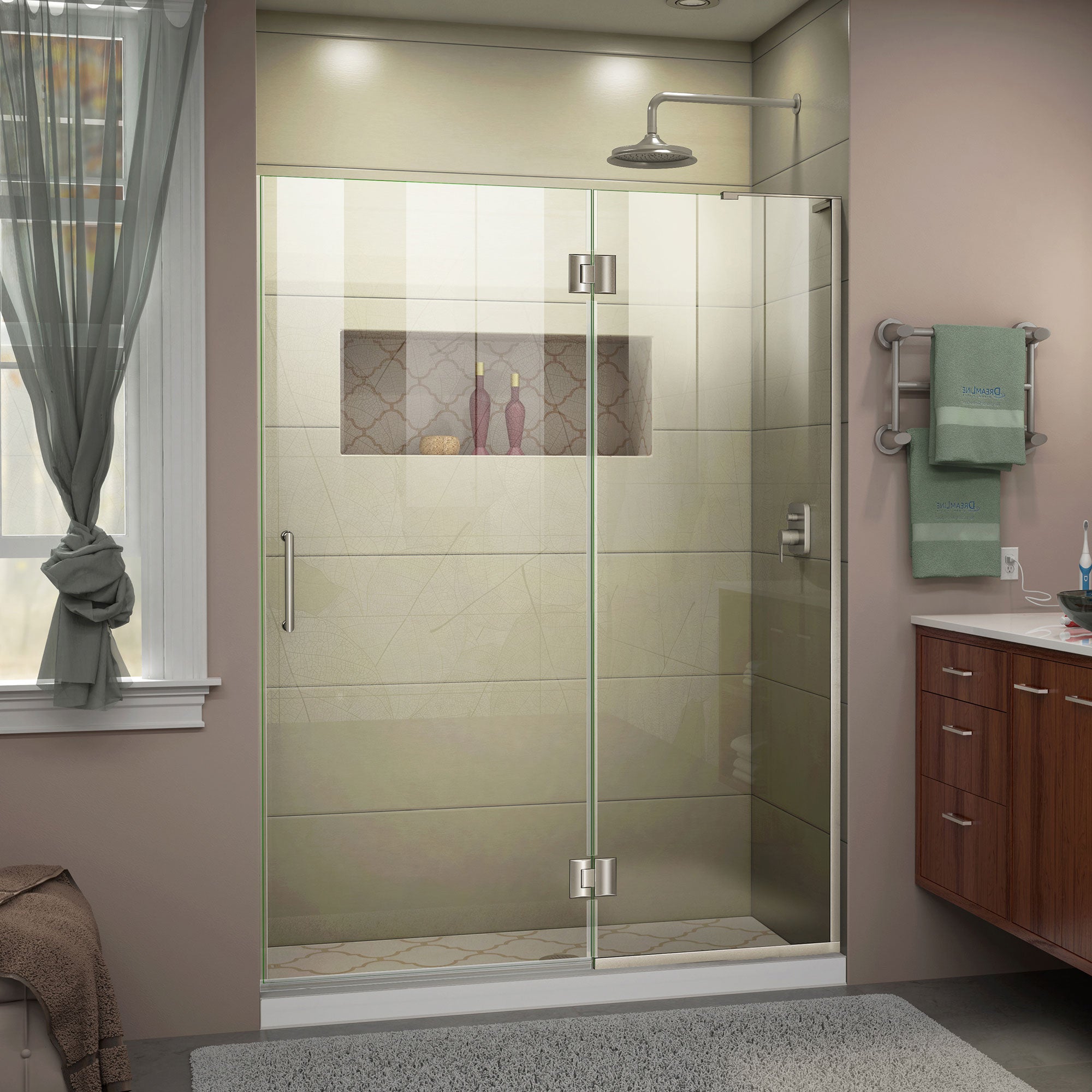 DreamLine Unidoor X Frameless Hinged Shower Door - 54