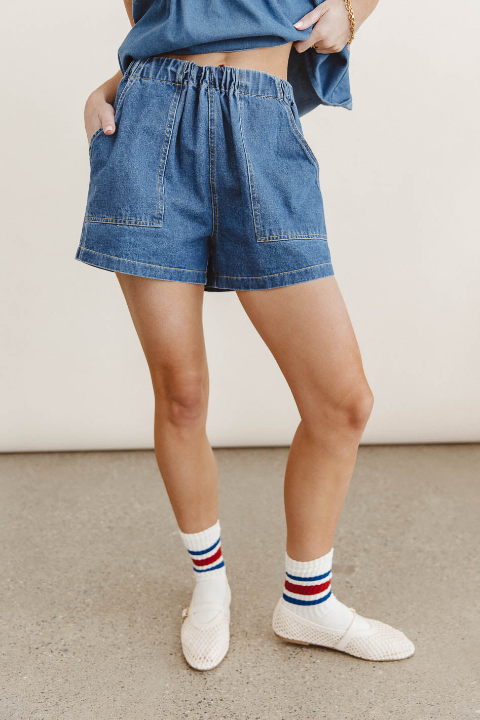 Luxor Women's High Waist Denim Shorts - Comfortable Stretch Denim Shorts for Summer | Perfect for Casual Outings, Beach Trips & Outdoor Activities
