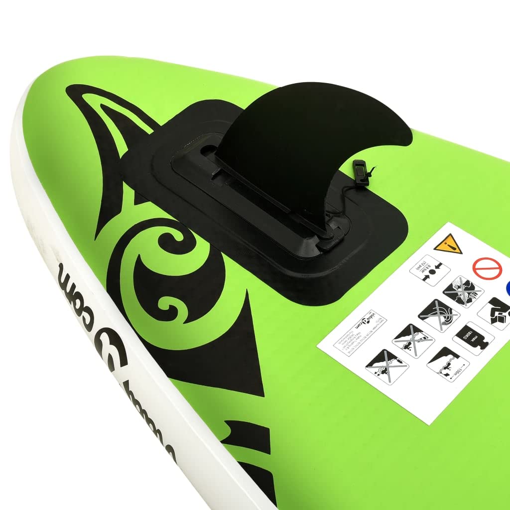 Premium Inflatable Stand Up Paddle Board (SUP) Set - 10ft x 30in x 6in, Lightweight & Stable, Green - Perfect for Yoga, Fishing & Family Fun on Lakes, Rivers & Oceans