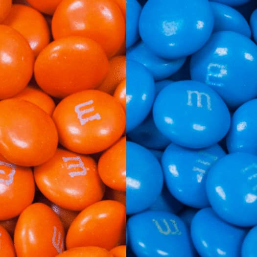 2 lbs Bulk Blue & Orange M&Ms Milk Chocolate Candy - Perfect for Halloween, Birthday Parties, Office Treats & Holiday Gift Baskets