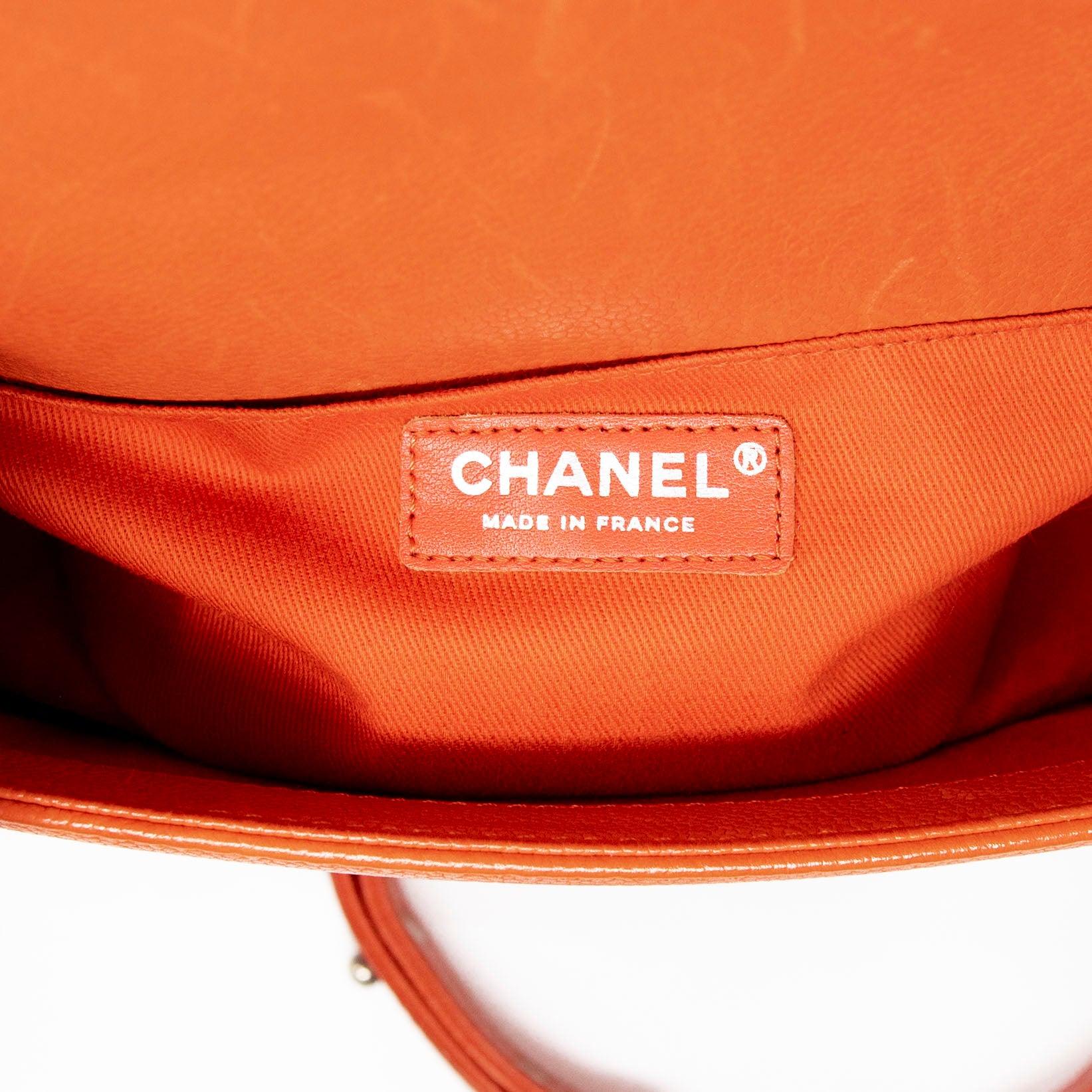 Chanel Orange Medium Whipstitch Boy Bag - Luxury Leather Crossbody Handbag for Women | Perfect for Parties, Date Nights & Special Occasions