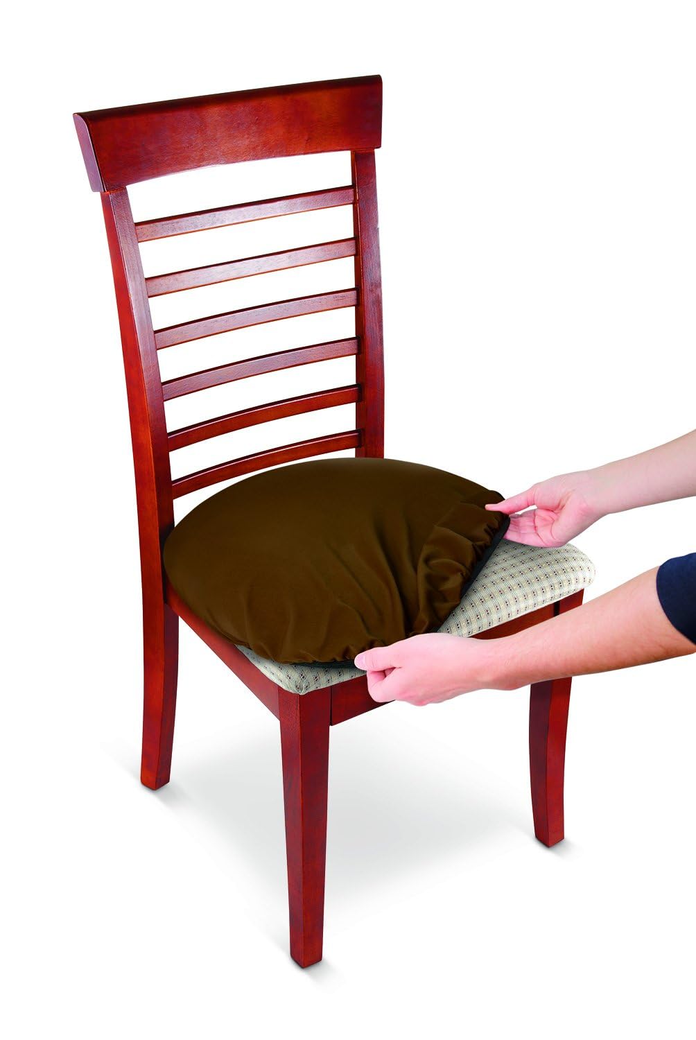 Stretchable Chair Covers for Kids & Pets - Set of 2 (Brown) - Home Dining Protection