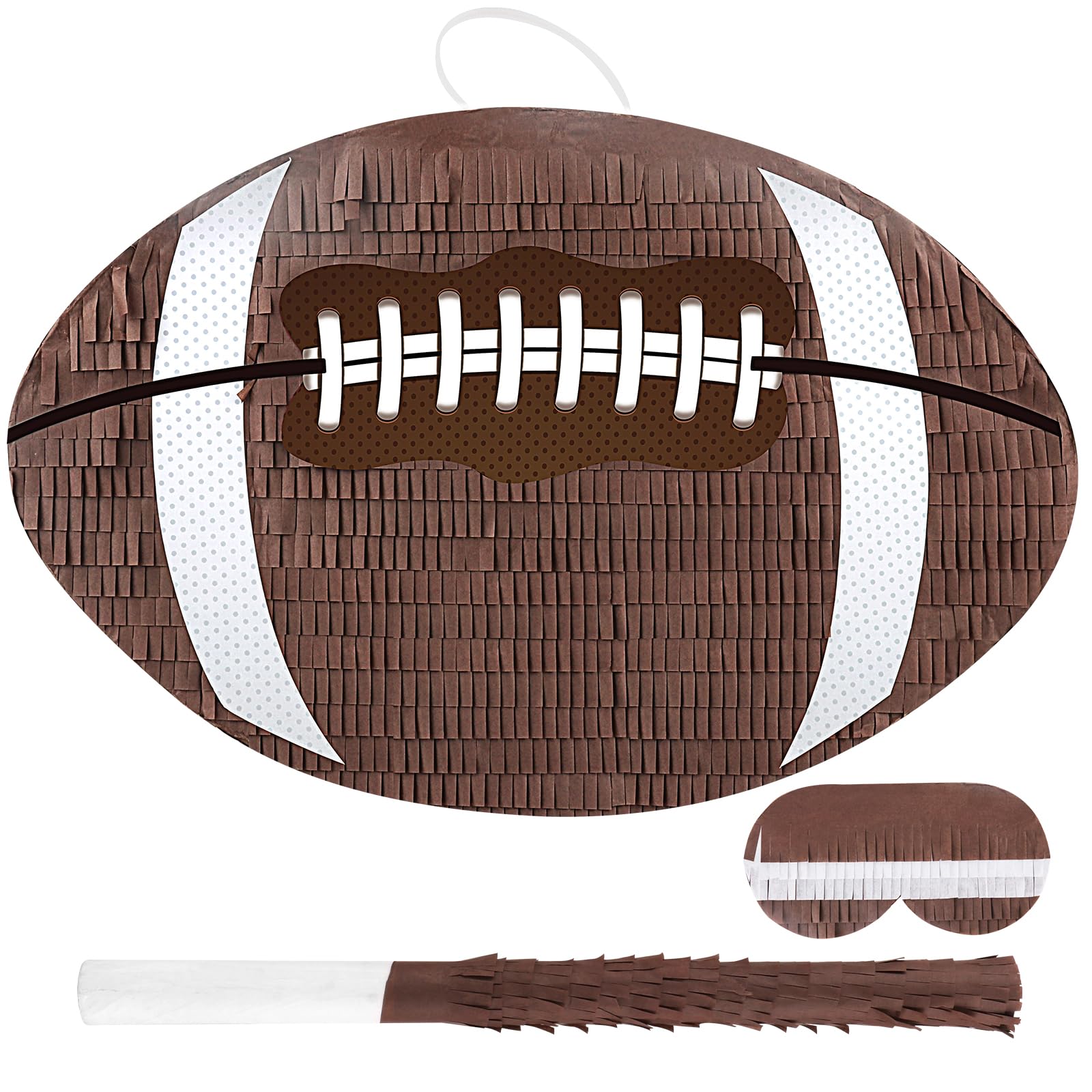 Football Pinata with Stick - Kids Sports Party Decor for Birthday Games