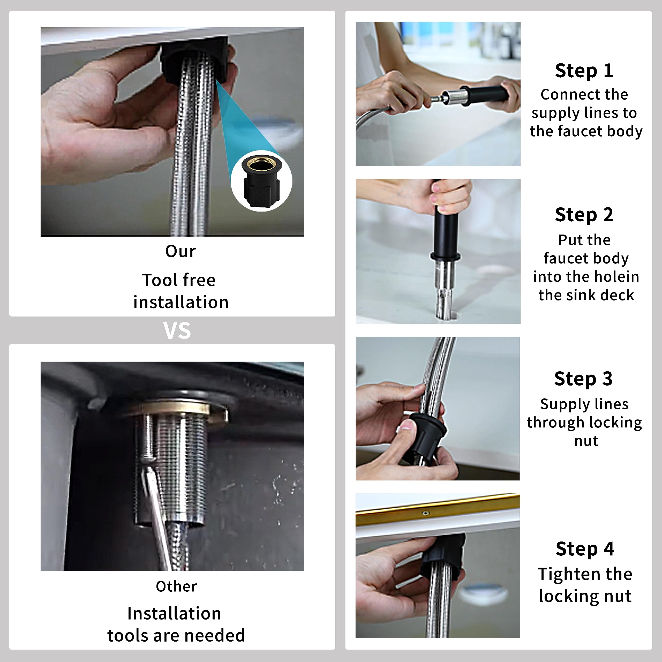 Premium Casta Diva Tall Single Hole Bathroom Faucet for Vessel Sink - Lead-Free Brass Construction, Tool-Free Installation, Elegant Gold Finish - Perfect for Modern Bathrooms & Powder Rooms