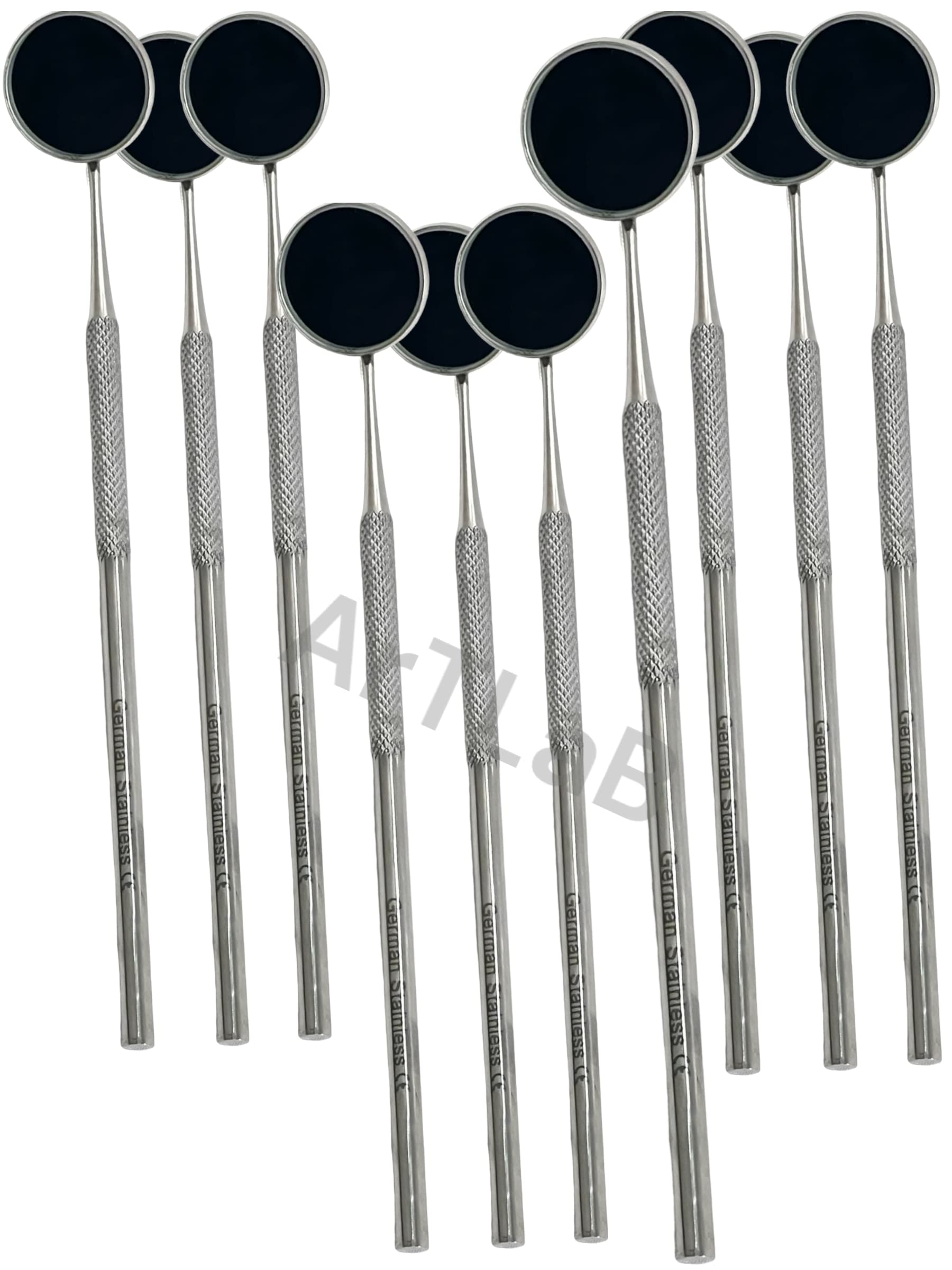 Premium Stainless Steel Dental Mouth Mirror #5 with Handle - 10 Pack for Teeth Inspection, Cleaning & Oral Exams | Dentist & Home Dental Care Tool