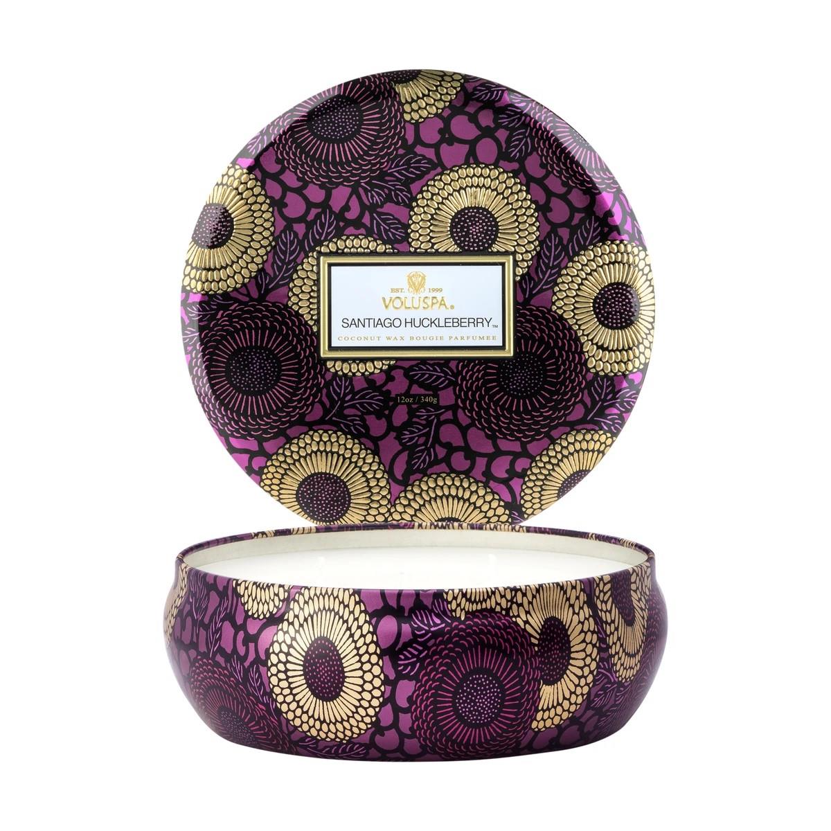 Premium 3-Wick Soy Candle - Santiago Huckleberry Scent | Long-Lasting Fragrance for Home, Office & Relaxation | Perfect for Aromatherapy, Gifts & Cozy Evenings