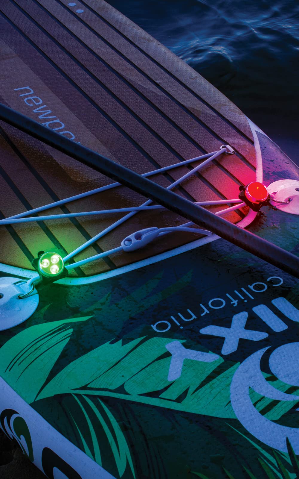 NIXY Rechargeable Kayak and SUP LED Navigation Lights - Red, Green, White with 4 Flashing Modes | Waterproof Back Clip for Paddleboards, Canoes, Boats, Bikes & Rafts | Perfect for Night Paddling, Fishing & Water Safety