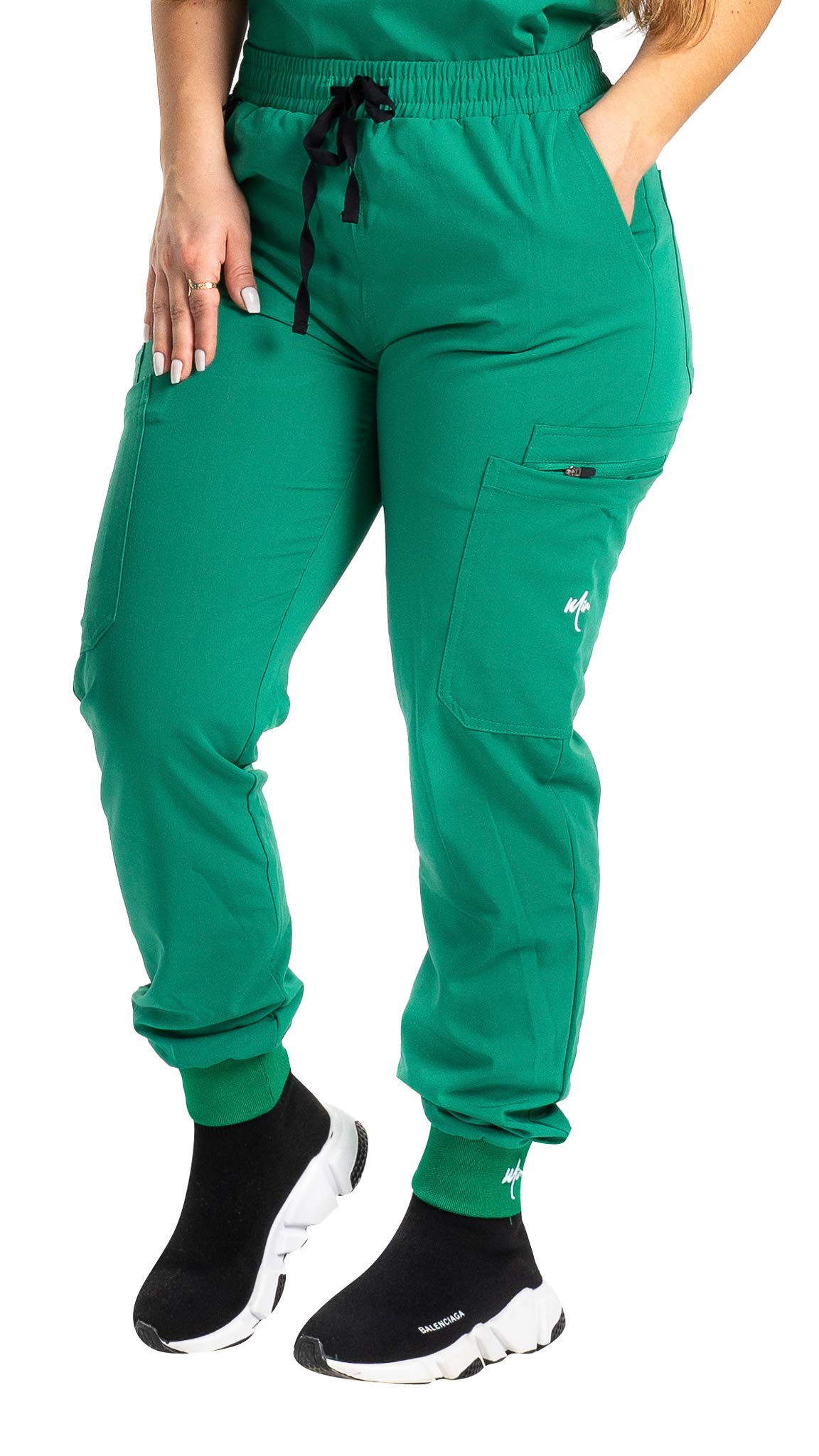 Women's Mim Jogger Scrub Pants - Skinny Leg Medical Joggers in Burgundy, Black, Navy & Green | Comfortable Work Pants for Nurses, Doctors & Healthcare Professionals