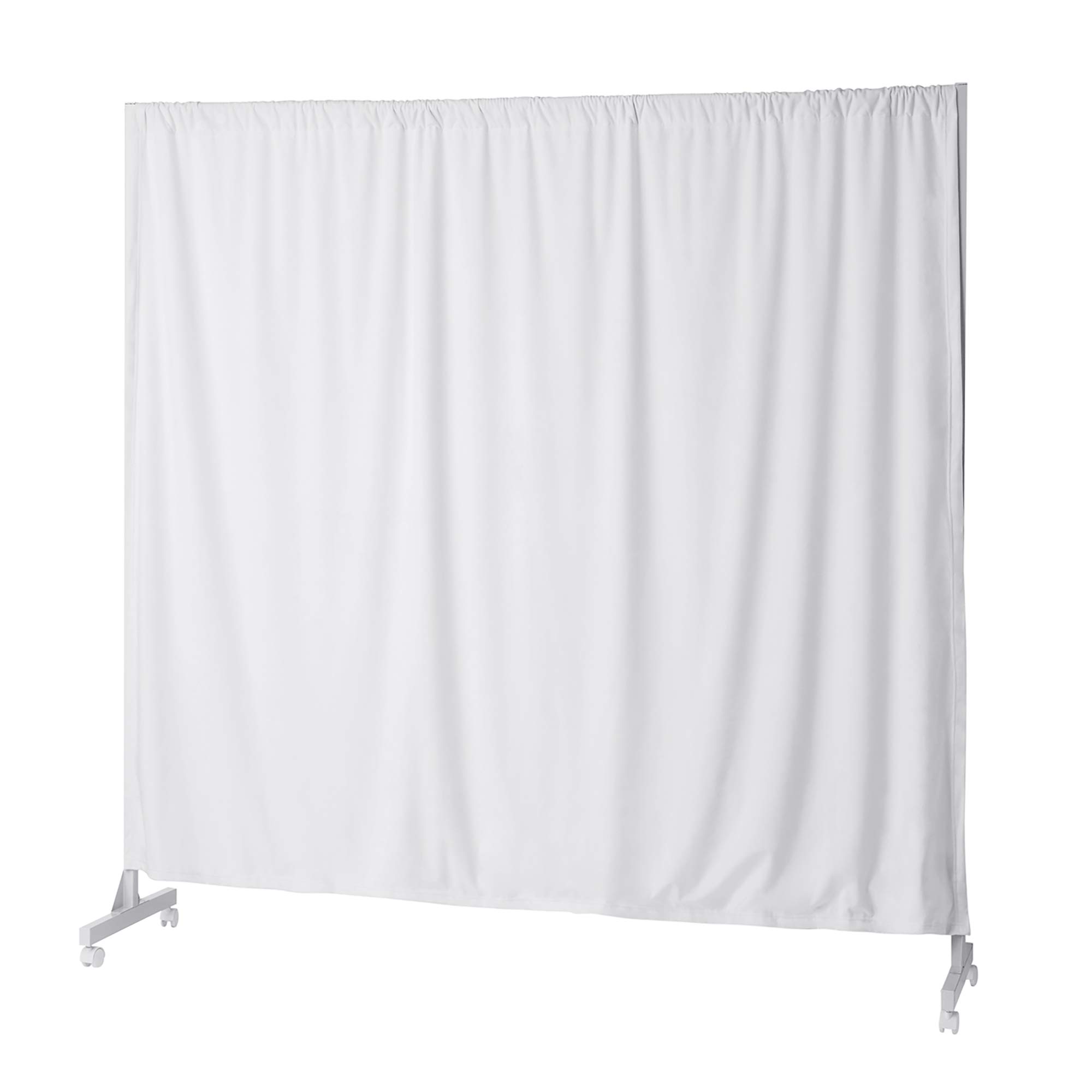 Expandable Privacy Room Divider with White Frame & Blackout Fabric - Portable Space Separator for Home Office, Bedroom, or Studio - Don't Look at Me