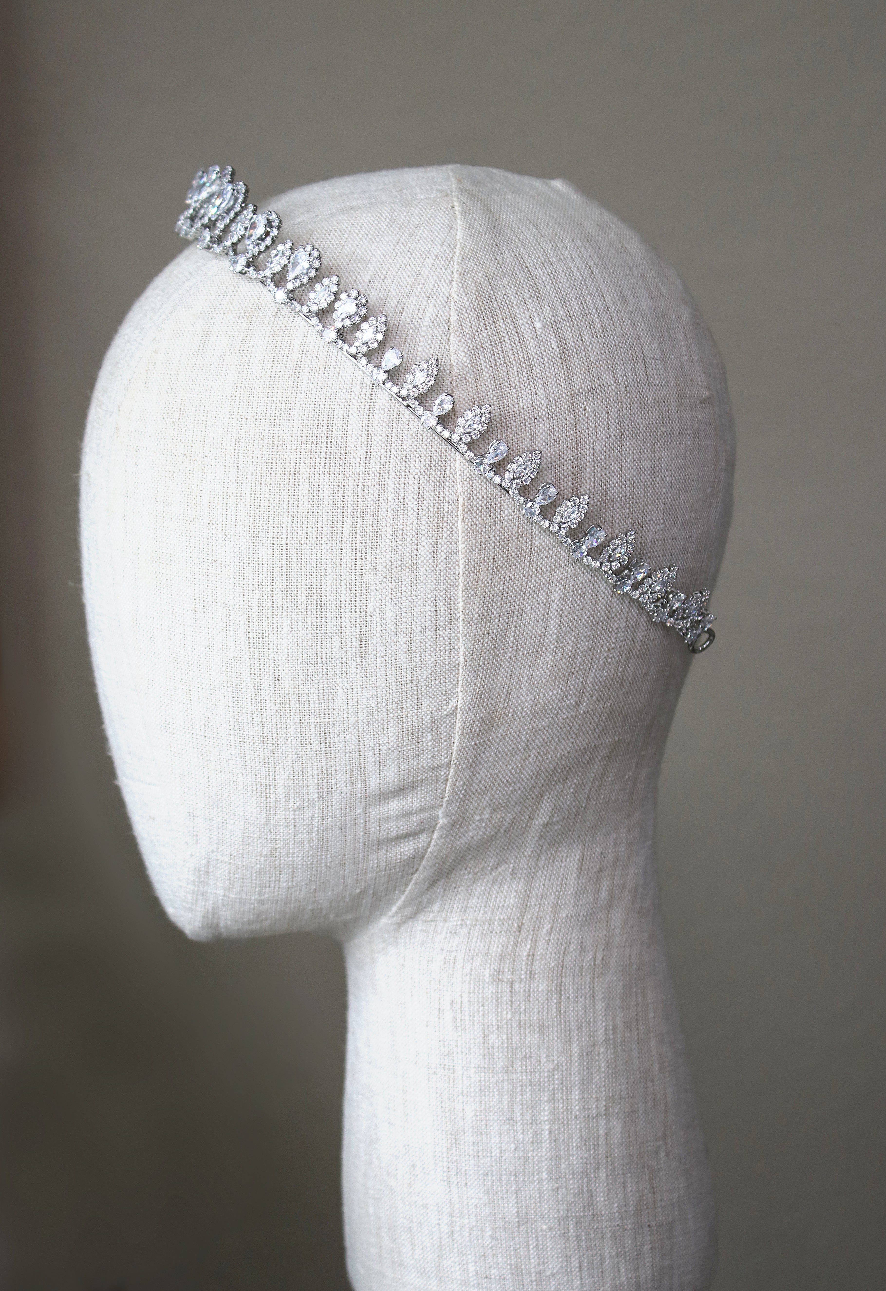 BLYTHE Simulated Diamond Bridal Headpiece Tiara - Elegant Wedding Hair Accessory for Brides, Prom, Pageants & Special Occasions