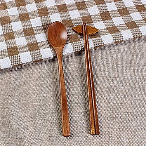 5-Piece Handmade Wooden Spoon and Chopstick Set - Korean Jujube Tree Cutlery for Asian Dining, Tableware Utensils for Sushi, Ramen, Bibimbap & Home Dinner Parties