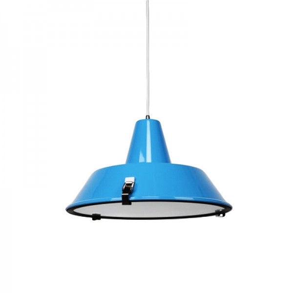 ASI Industrial Cord Drop Dome Pendant Light Lamp in Blue - Vintage Style Ceiling Light Fixture for Kitchen, Dining Room & Bedroom Lighting