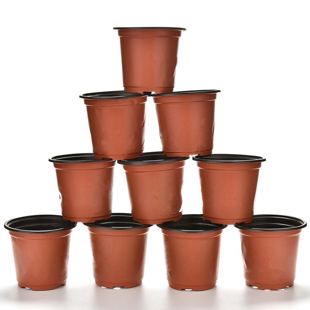 10 Pcs Mini White Plastic Flower Pots Square Plant Nursery Pots with Drainage Holes - Succulent, Cactus, Fleshy Plant Containers for Indoor Outdoor Gardening, Home Decor, Gifts by EORTA | Perfect for Windowsill, Office Desk, Balcony & Patio Decorations