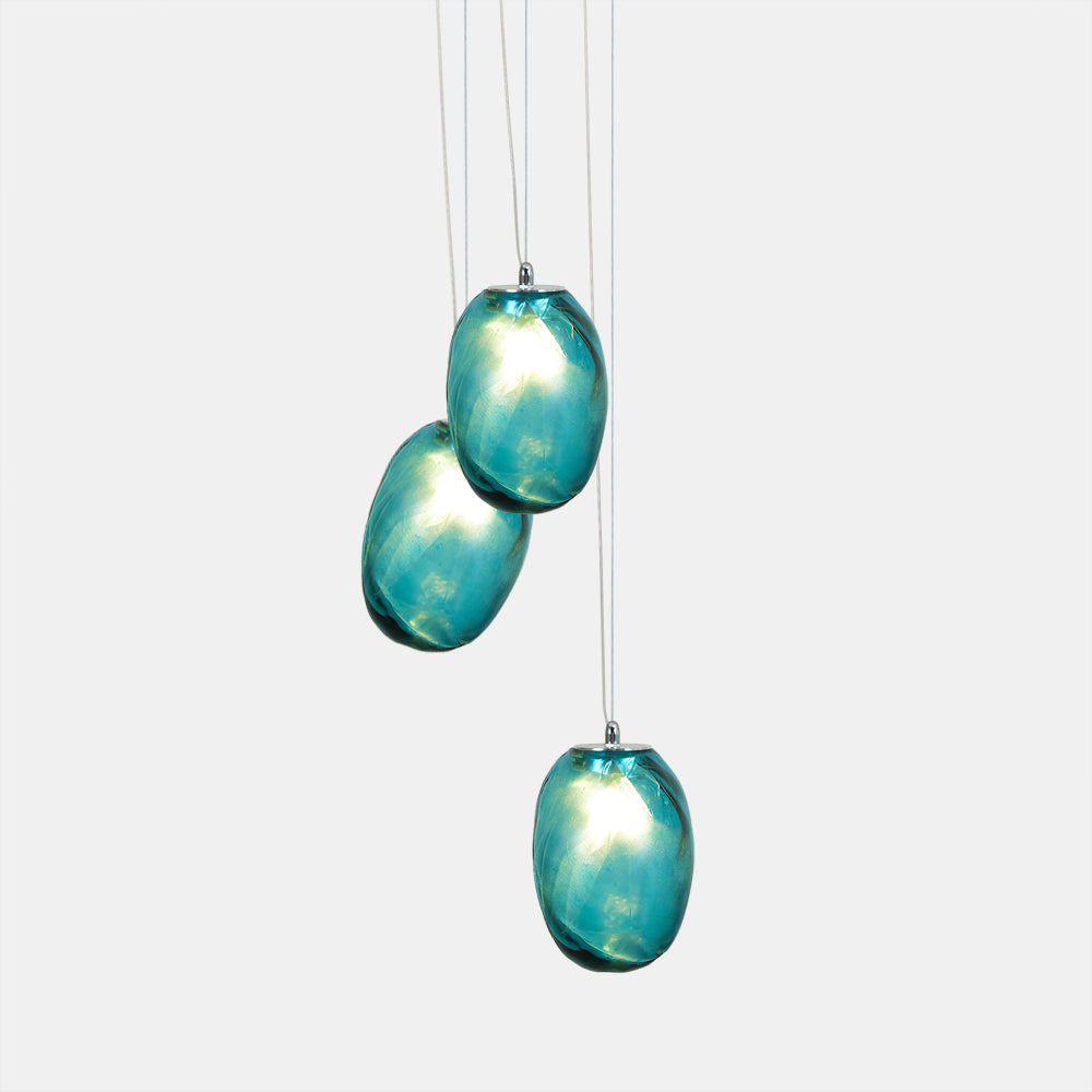 Stylish Blowing Liquid Glass Pendant Light - Modern Handcrafted Glass Chandelier for Dining Room, Kitchen Island & Bedroom Decor
