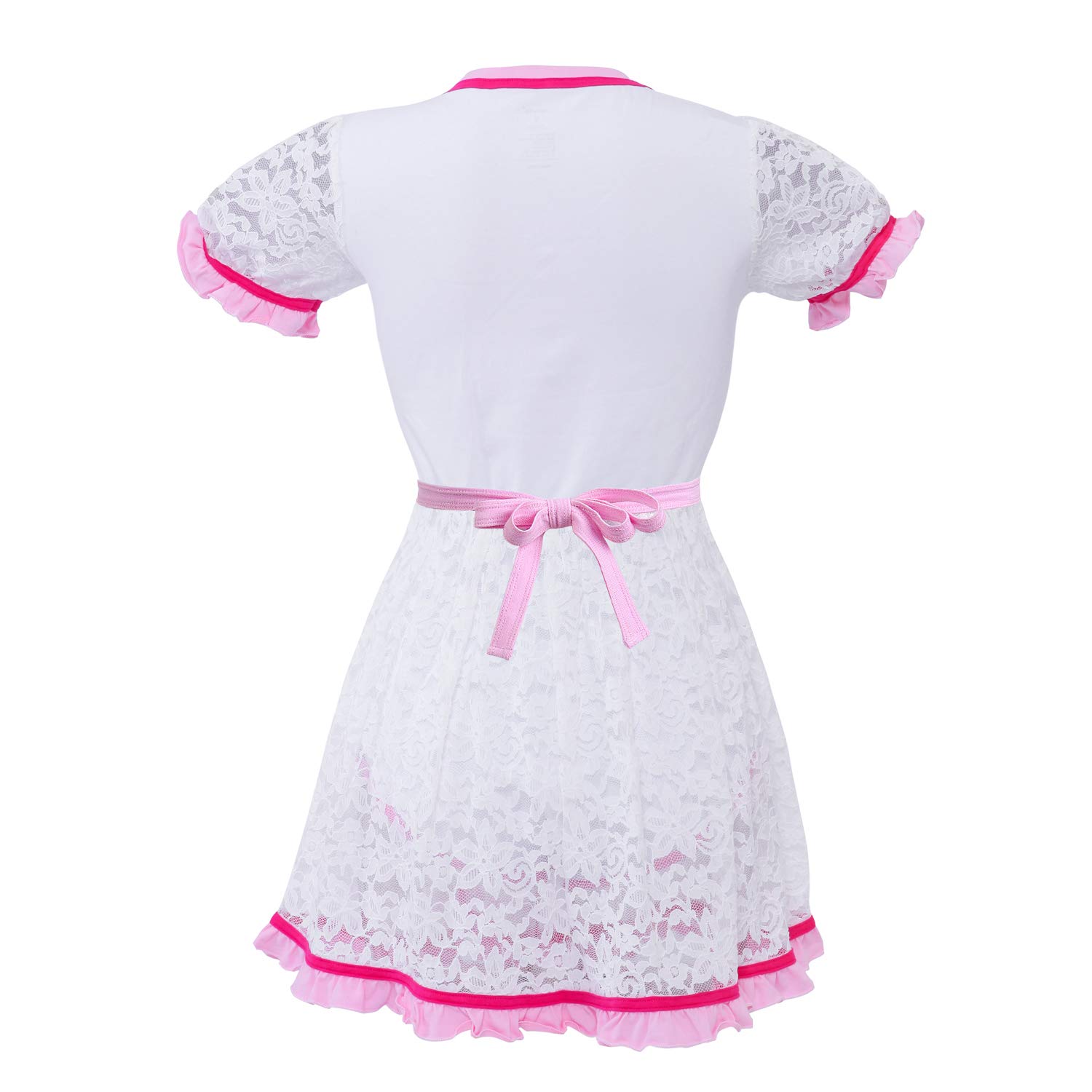 Littleforbig ABDL Adult Baby Diaper Lover Onesie - Princess Lace Romper Dress with Button Crotch | Cute ABDL Clothing for Roleplay, Cosplay & Age Regression Play