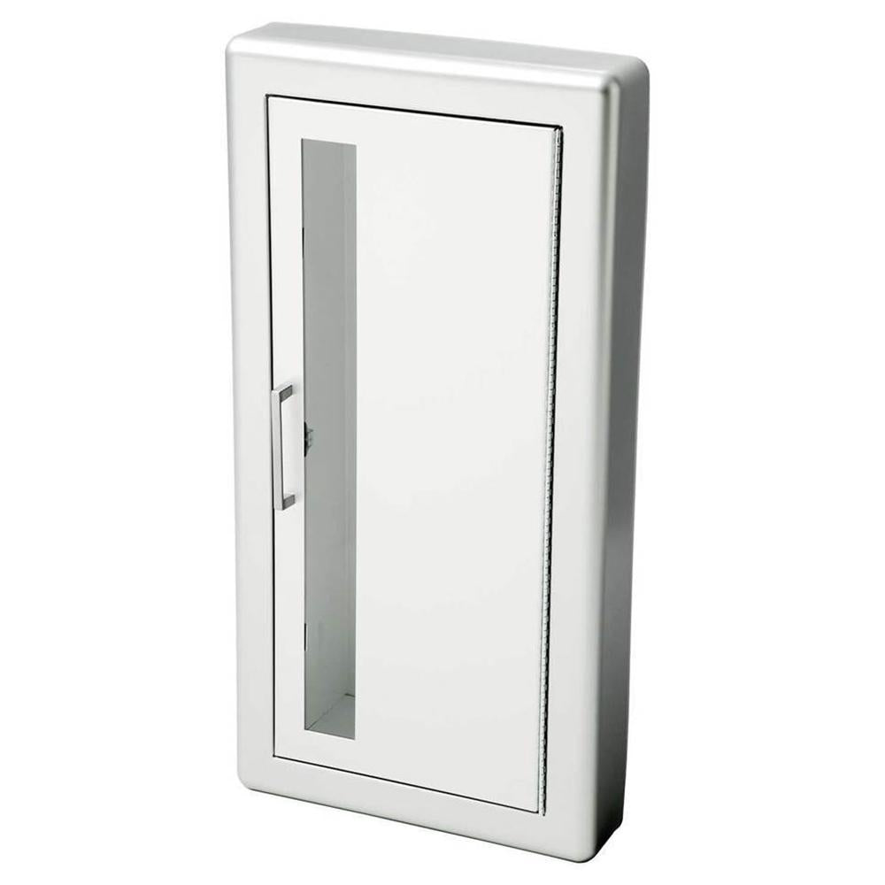JL Industries 1827V10FX2 Clear Acrylic Fire Extinguisher Cabinet - Vertical Duo Design with Pull Handle, Fire Rated - Perfect for Schools, Offices & Commercial Buildings Safety Compliance