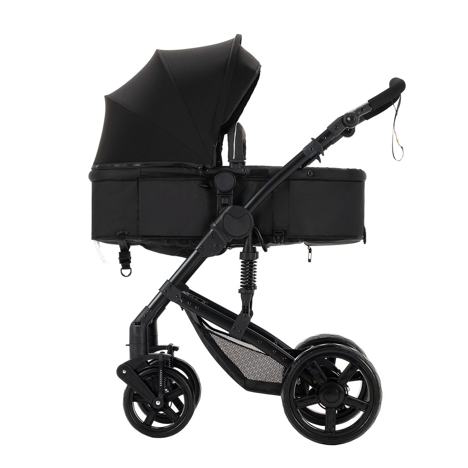2 in 1 Convertible Baby Stroller with Bassinet - Reversible Infant Pushchair, Foldable Lightweight Travel Pram for Newborn & Toddler (Black) | Perfect for Shopping, Travel & Outdoor Walks