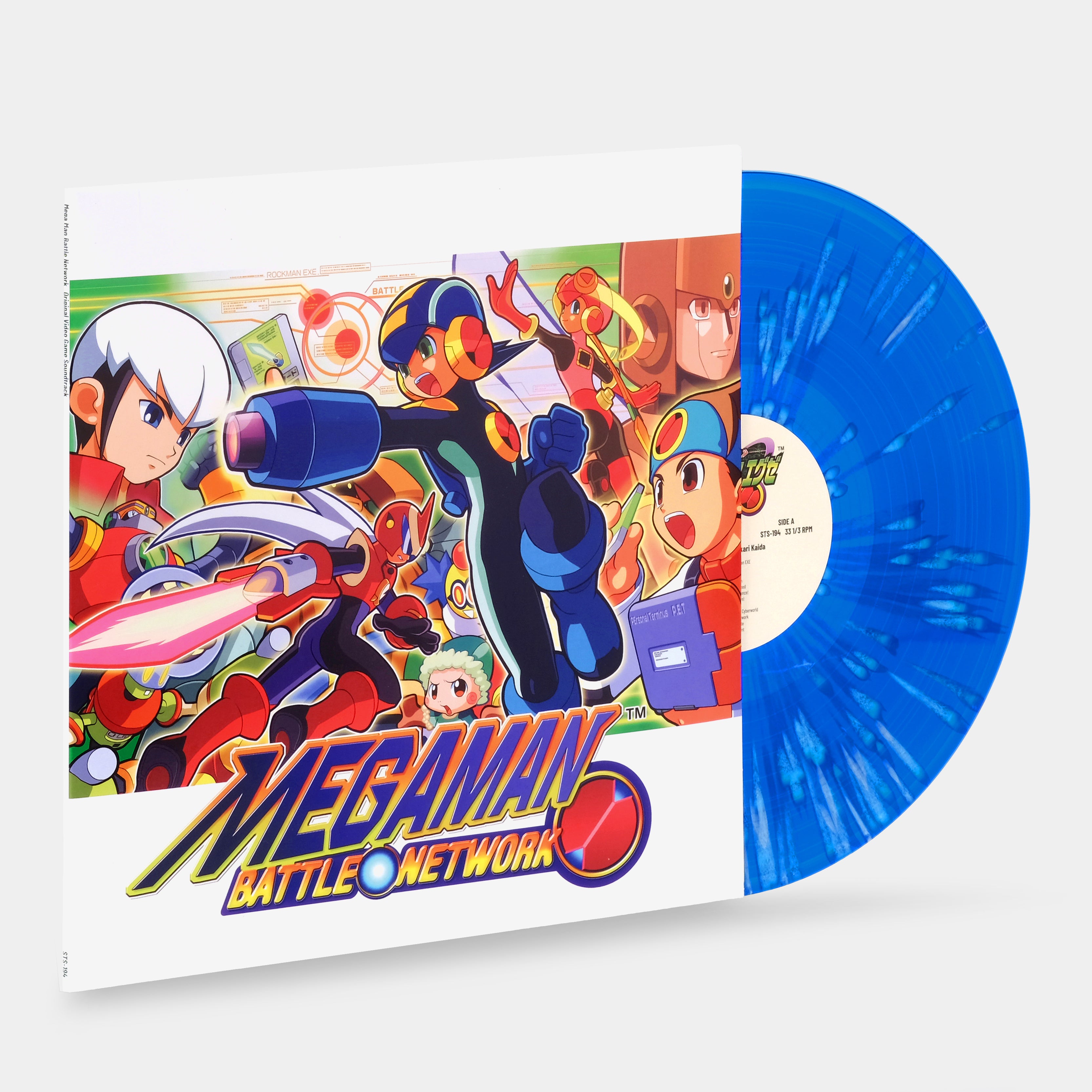 Mega Man Battle Network Original Video Game Soundtrack LP - Limited Edition Blue & White Splatter Vinyl Record | Retro Gaming Collectible for Fans & Music Lovers | Perfect for Gaming Rooms & Vinyl Collections
