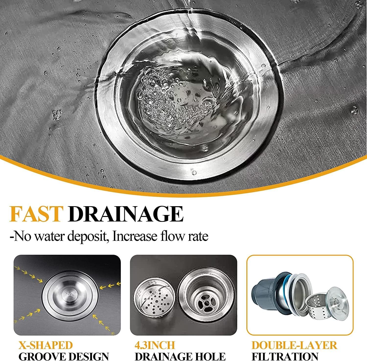 MESIDA 15 Inch Single Bowl Undermount Stainless Steel Kitchen Sink - SUS304 Grade, 15