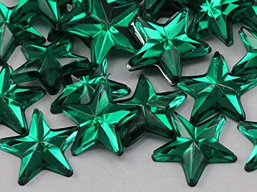 8mm Green LQ09 Star Self-Adhesive Acrylic Rhinestones - 250PCS (5 Sheets) Plastic Face Gems & Body Jewels for DIY Crafts, Cards, Invitations, Nail Art & Costume Accessories - Perfect for Parties, Weddings & Scrapbooking