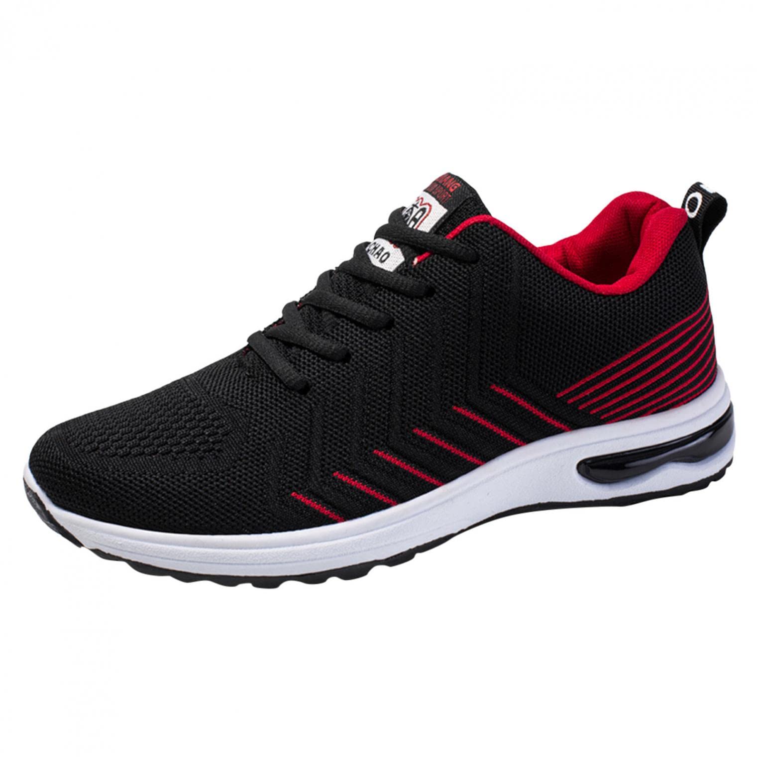 Hbeylia Men's Lace Up Sneakers - Lightweight Breathable Mesh Running Shoes for Men | Non-Slip Athletic Walking & Hiking Shoes | Perfect for Gym, Workout, Travel & Daily Wear