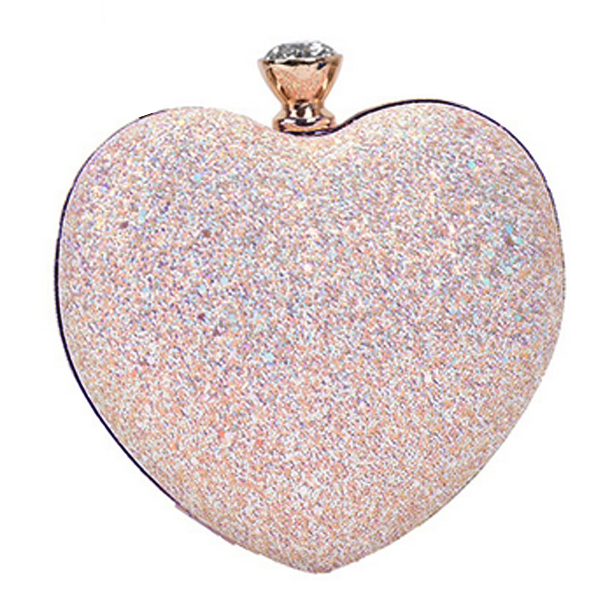 ZLM BAG US Women's Heart Shaped Velvet Evening Purse for Wedding Party Valentine's Day - Elegant Shoulder Handbag for Date Night, Prom, Special Occasions