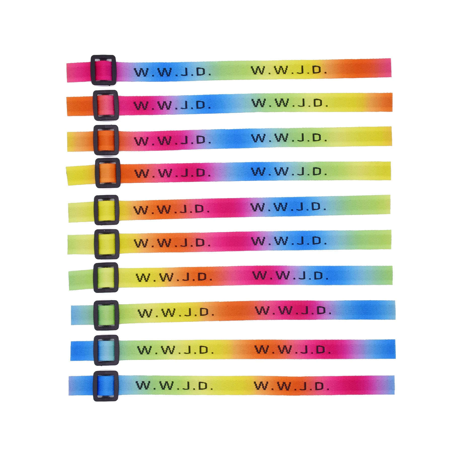What Would Jesus Do Bracelet - Christian Religious Rainbow Woven Wristband for Men & Women - Faith-Based Unisex Gift for Church, Bible Study & Daily Inspiration