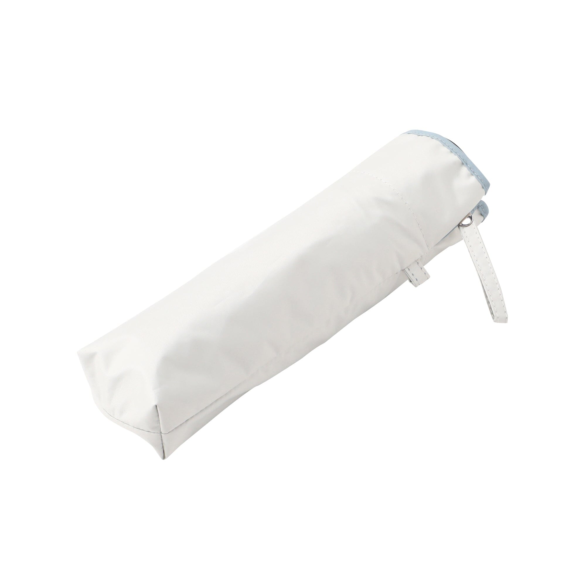 47cm White Blackout Piping Folding Umbrella - Compact Travel Umbrella for Rain & Sun Protection - Perfect for Commuting, Outdoor Events & Beach Trips