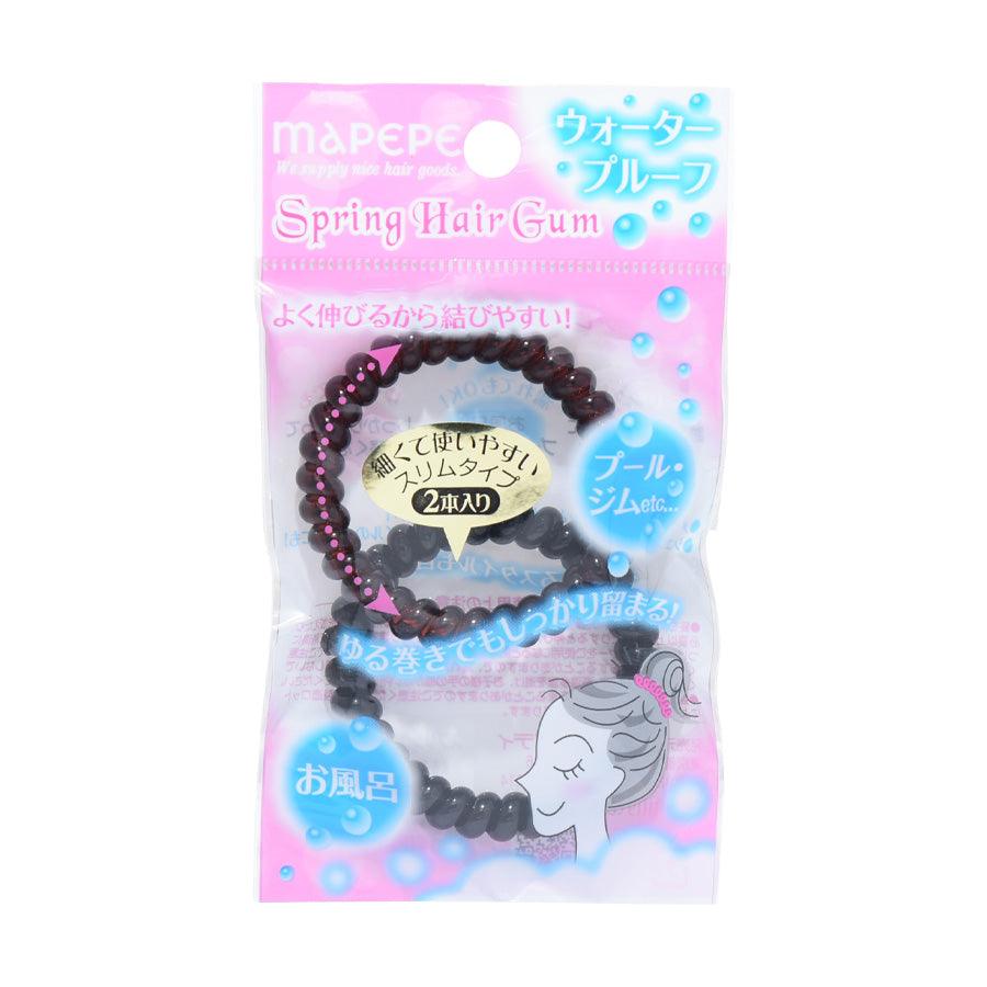 MAPEPE Spring Hair Gum Slim 2P Black & Brown - Invisible Hair Grips for Women & Men - Perfect for Ponytails, Braids, and Updos - Hair Accessories for Daily Styling & Special Occasions