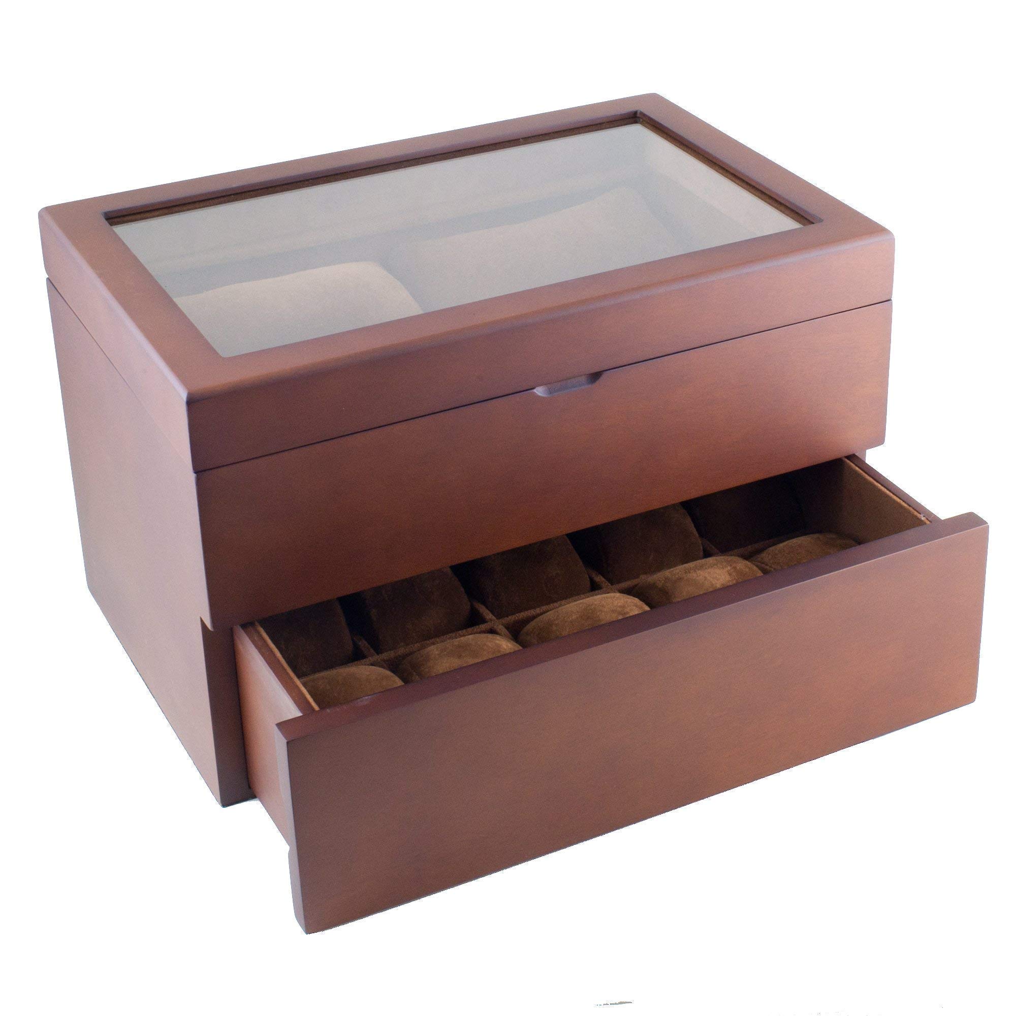 Personalized Wooden Watch Box for 20 Watches - Holds Up to 52mm Size Watches | Luxury Watch Storage Organizer for Men & Women | Perfect for Home, Office, or Travel Use