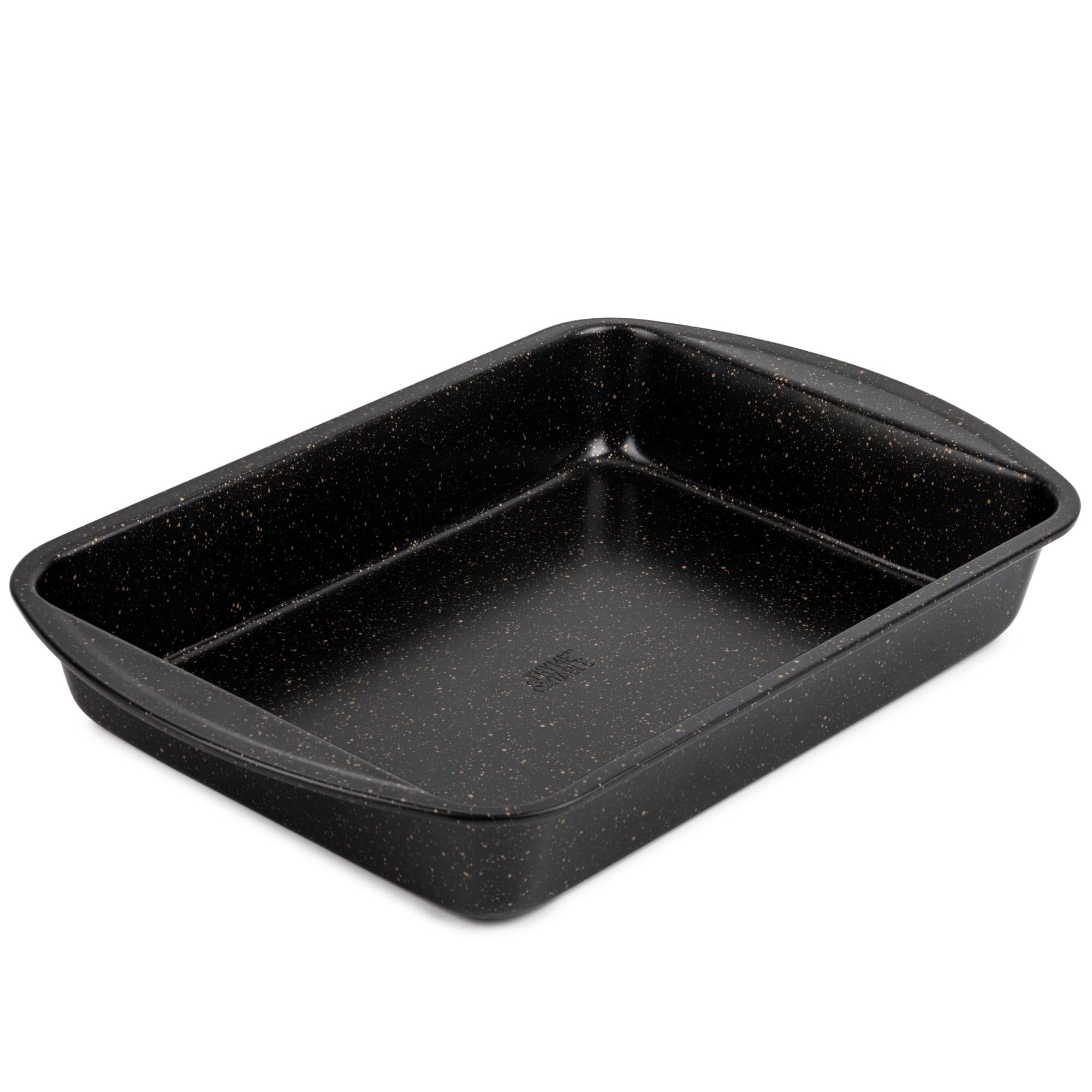 Nonstick Aluminized Steel Lasagna Pan - 18 x 12 x 2.9 Inch Oven Safe Roasting Pan (Up to 428°F) - Easy Clean Black Baking Dish for Lasagna, Casseroles & Holiday Meals