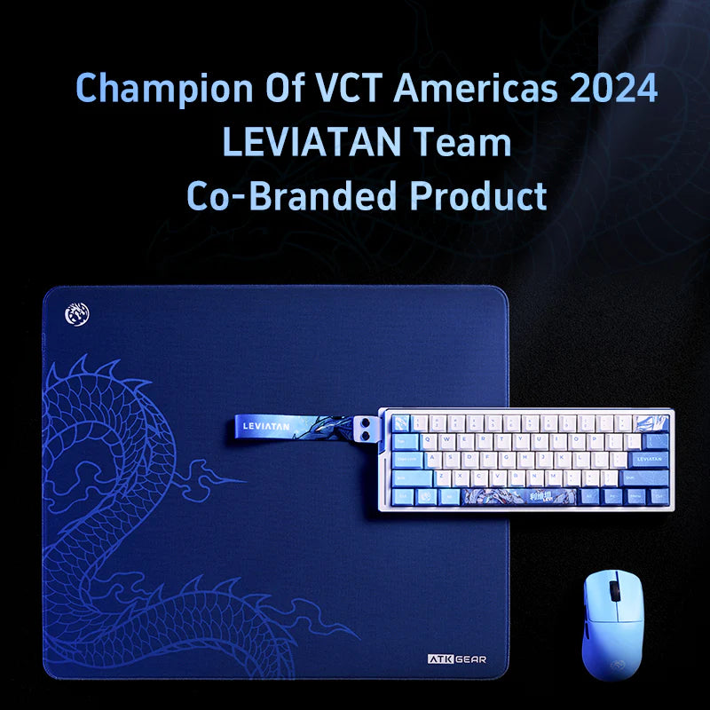 ATK x LEVIATAN Large Gaming Mouse Pad - Non-Slip Rubber Base, Smooth Surface for Precision Control - Perfect for PC, Laptop, Esports & Office Use